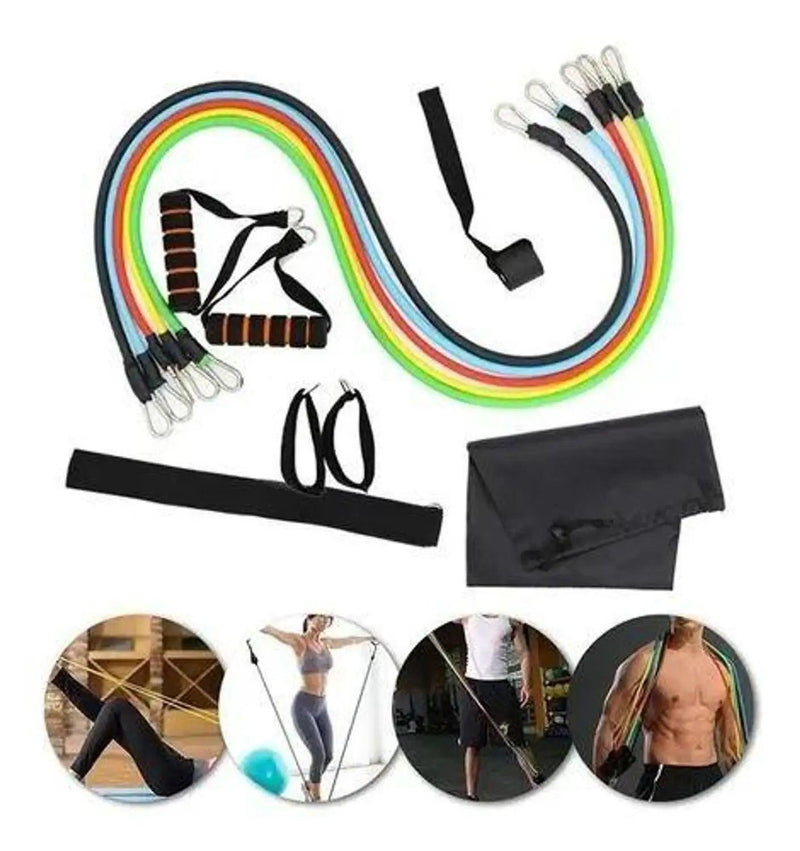 kit Elásticos Extensores, 11 Peças para exercícios - World produtos