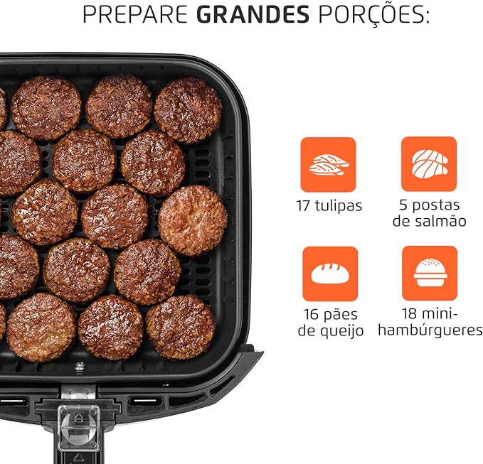 Fritadeira Sem Óleo - Air Fryer 5L - Mondial - Preto/Inox