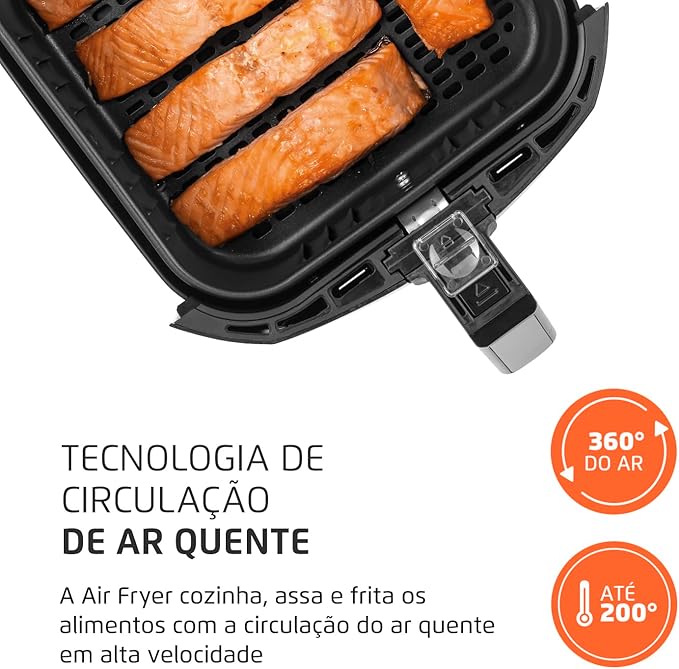 Fritadeira Sem Óleo - Air Fryer 5L - Mondial - Preto/Inox