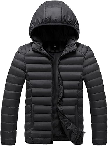 Jaqueta puffer masculina - impermeável - Preta